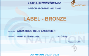Label Bronze pour le club 