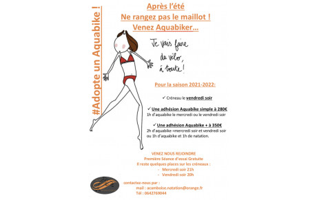 Aquabike encore quelques places disponibles !